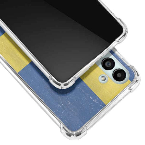 Sweden Flag Distressed Galaxy A13 5G Clear Case